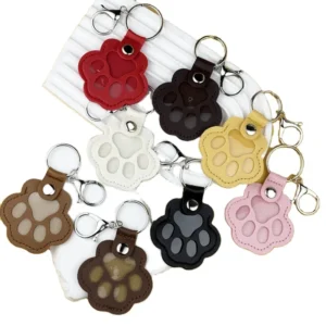 Paw Print Pu Leather Keychain Holder