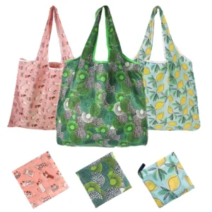 Foldable Polyester Tote Bag with Long Handle