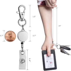 21mm Zinc Alloy Retractable Keychain