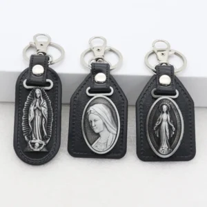 Vintage Metal Pu Leather Keychain