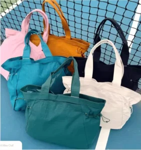Trendy Nylon Shoulder Bag with Chains