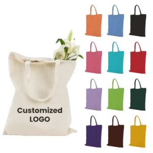 Customizable Canvas Tote Bag with Long Handle