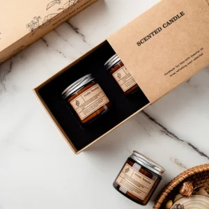 Amber Jar Soy Wax Candle Set