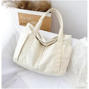 Large Canvas Tote Bag with Long Handles