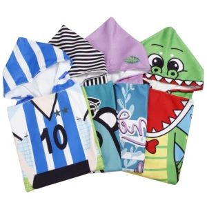 Printed Kids Hooded Beach Towel