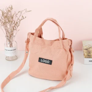 Customizable Pink Cotton Canvas Tote Bag