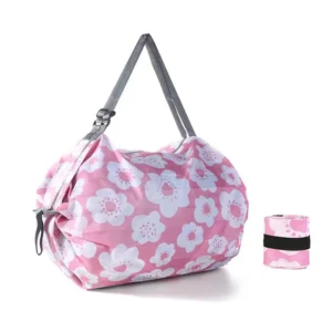 Large Floral Foldable Grocery Tote Bag