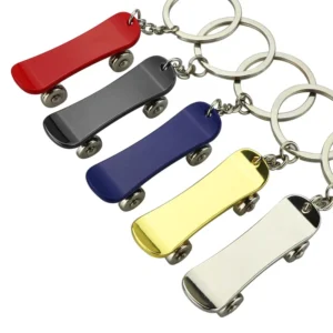Mini Metal Skateboard Keychain