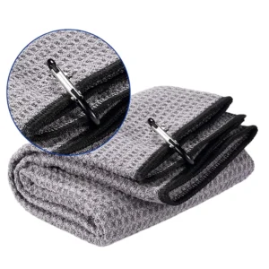 Microfiber Waffle Golf Towel with Carabiner