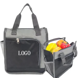 Portable Insulated Lunch Tote with Outer Pocket
