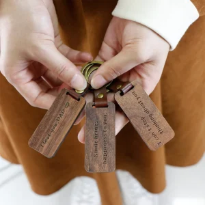 Solid Wood Keychain with Carabiner