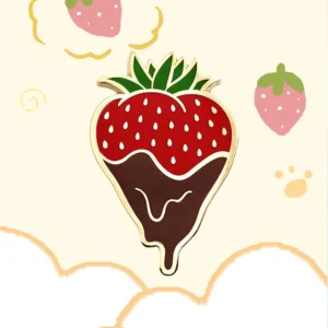 Chocolate Strawberry Enamel Lapel Pins