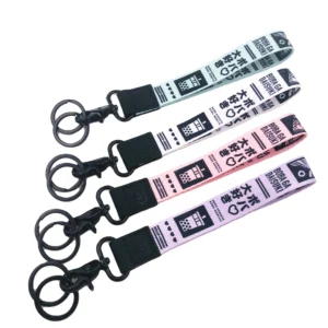 Soft Polyester Wristlet Keychain Lanyard