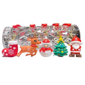 3d Santa Claus Rubber Keychain Pendant