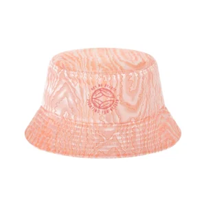 Peach Embroidered Canvas Bucket Hat
