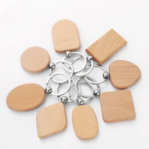 Wooden Keychain with Engraved Logo