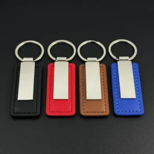 Leather Car Keychain with Logo