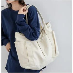 Oversized Cotton Canvas Tote Bag
