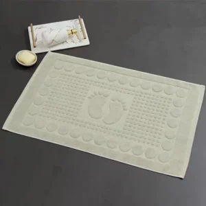 Organic Cotton Bath Mat with Jacquard Design