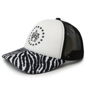 Puff Print Mesh Snapback Cap