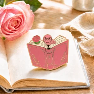 Bookworm Enamel Lapel Pins